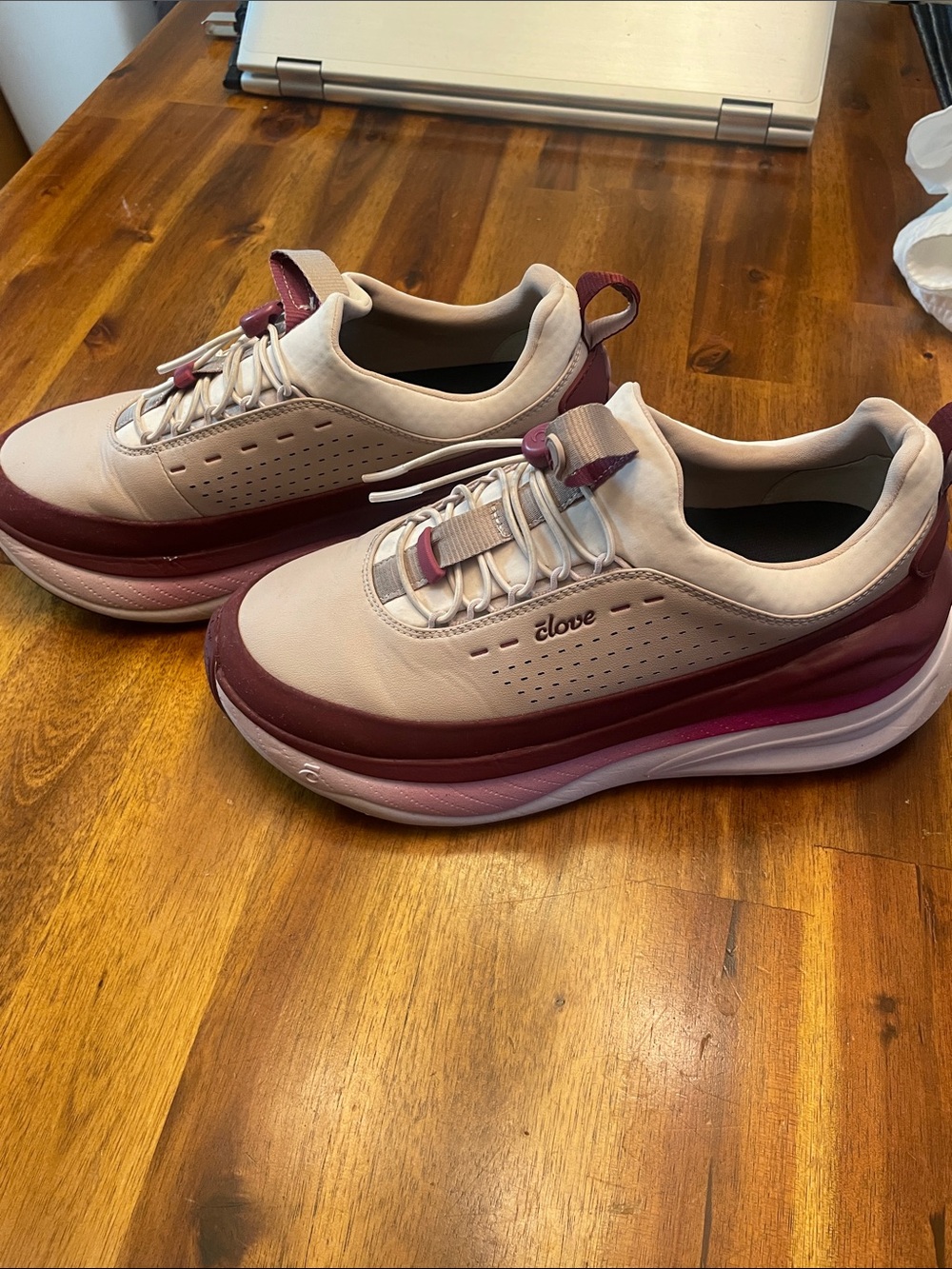 Clove Women's Two-Tone Blush & Burgundy Platform Sneaker
